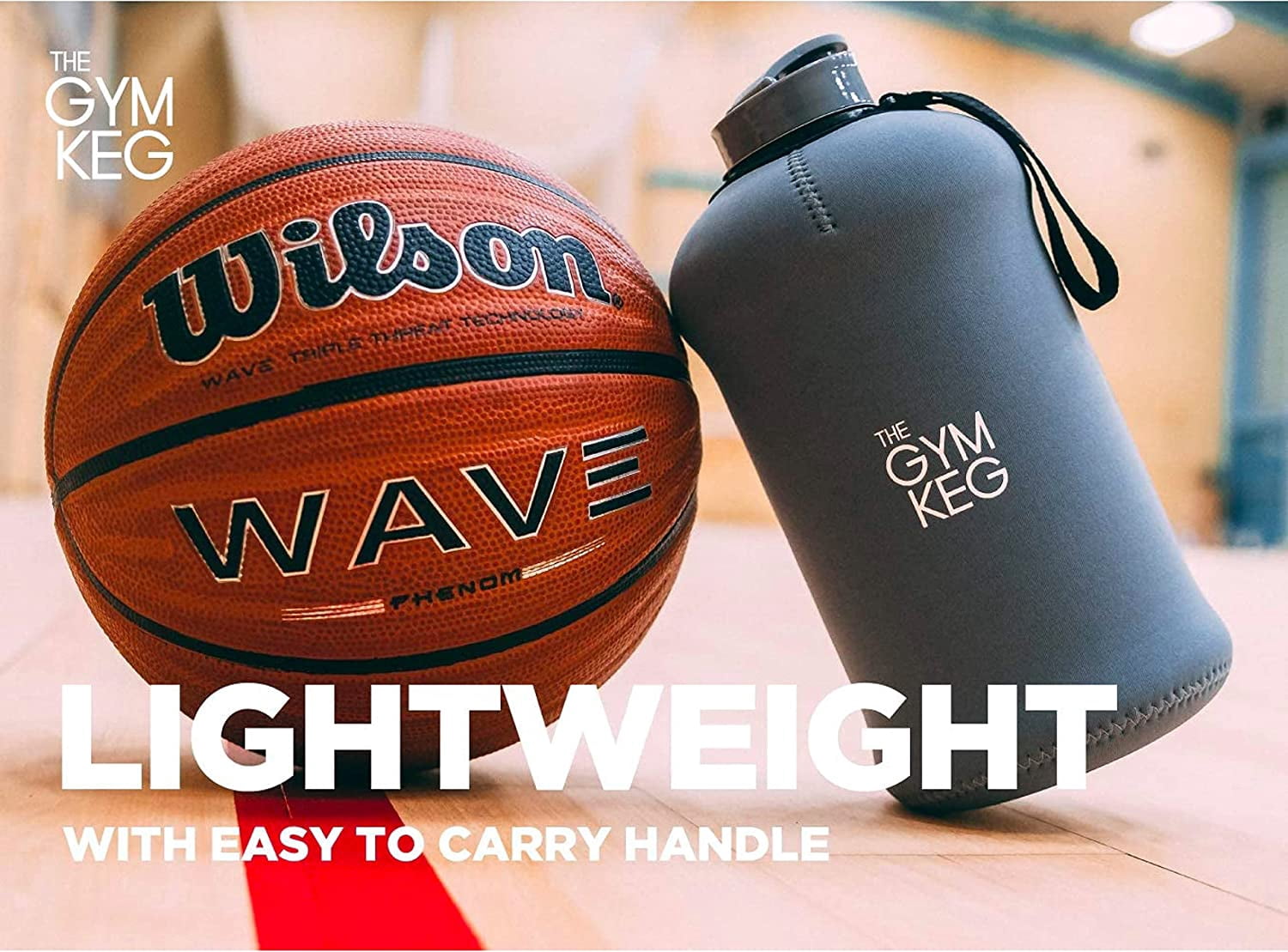 Gym Keg |  Sports Water Bottle 74.4 Fl Oz. (2.2 L) Insulated Half Gallon Carry