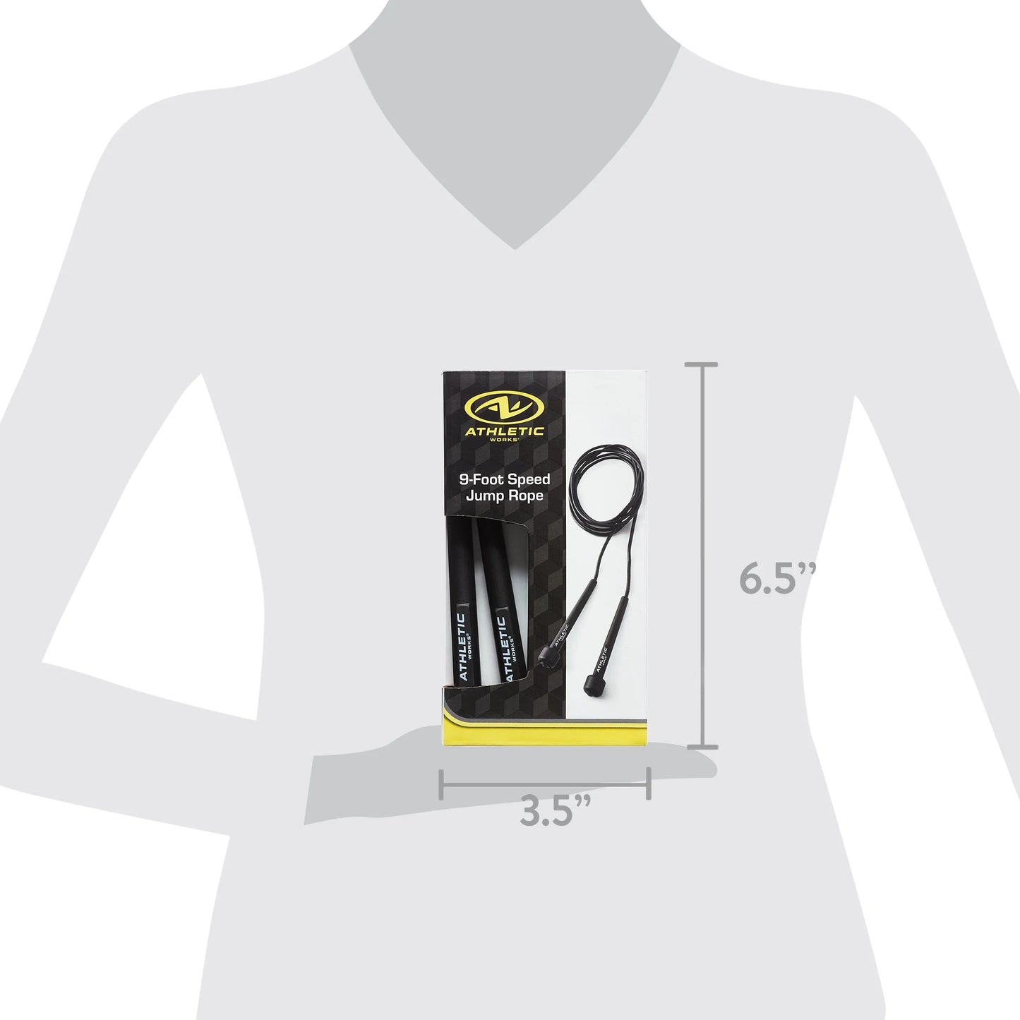 (4 Pack)  Speed Jump Rope with Light Weight Handles, 9' Length, Black