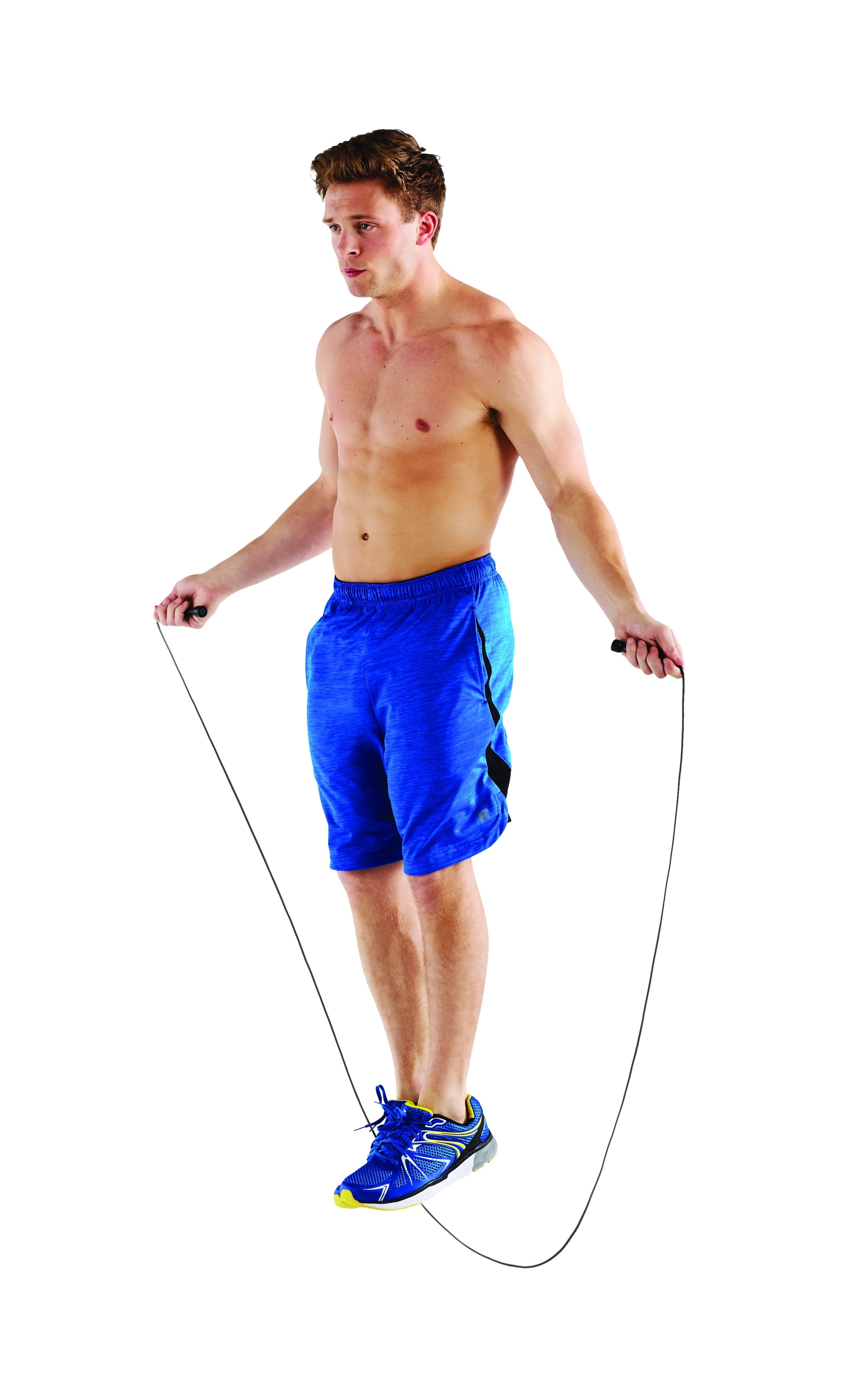 (4 Pack)  Speed Jump Rope with Light Weight Handles, 9' Length, Black