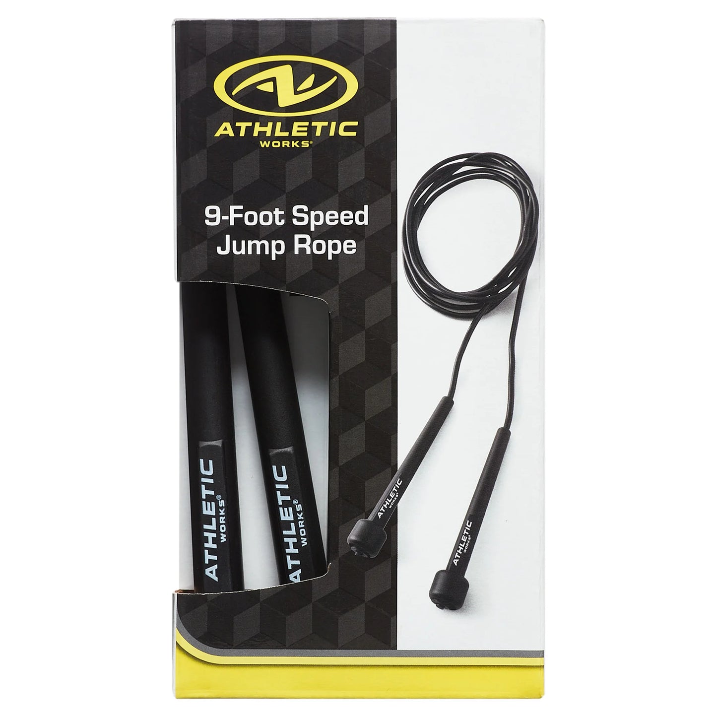 (4 Pack)  Speed Jump Rope with Light Weight Handles, 9' Length, Black