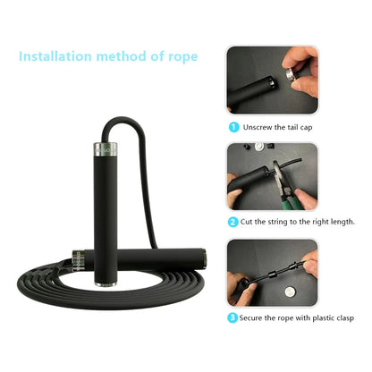 Boxing Jump Rope Sport Excercise Adults Lose Weight Diet Length Adjustable Jumping Rope for Beginners Dual Ball Bearing Design