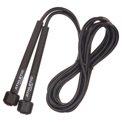 (4 Pack)  Speed Jump Rope with Light Weight Handles, 9' Length, Black