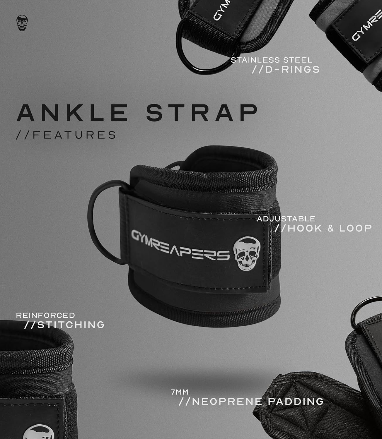 Ankle Straps for Cable Machine Kickbacks, Glute Workouts, Lower Body Exercises - Adjustable Leg Straps with Neoprene Padding