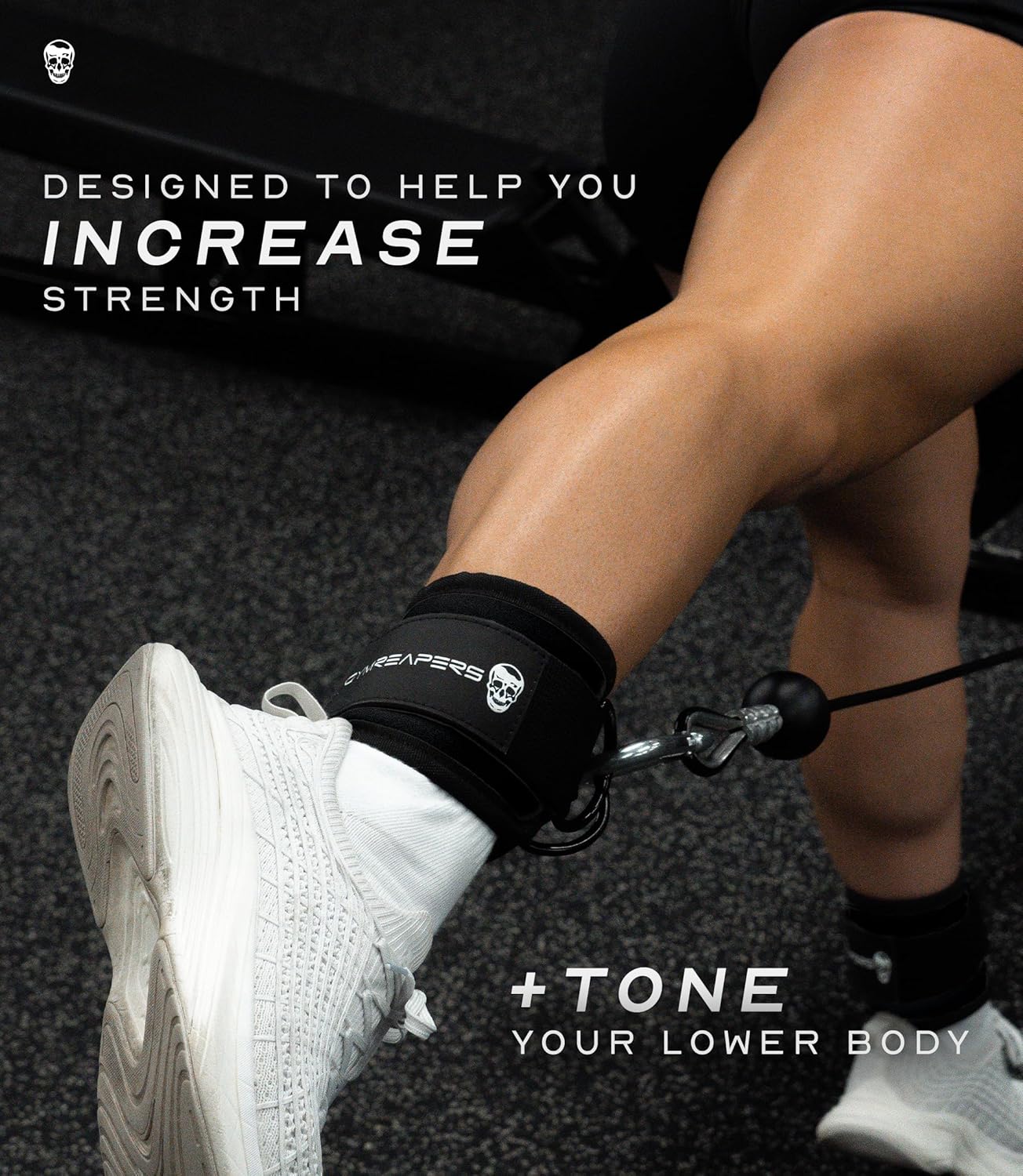 Ankle Straps for Cable Machine Kickbacks, Glute Workouts, Lower Body Exercises - Adjustable Leg Straps with Neoprene Padding